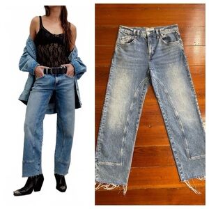 We The Free Risk Taker Jeans Womens 27 High Rise Straight Raw Hem